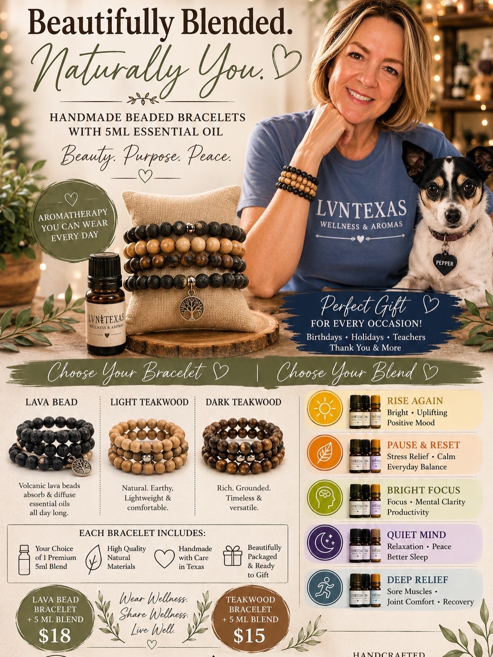 ✨ Choose Your Bracelet + Choose Your Blend | Handmade Aromatherapy Gift Set